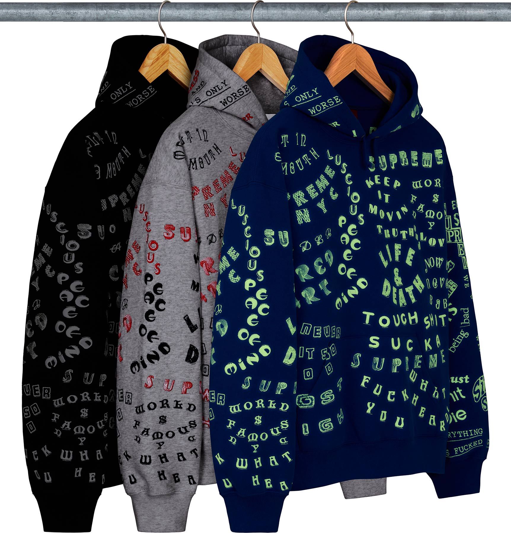 Ghostface® Arc Hooded Sweatshirt ブラック Spring/Summer 2026 Preview – Supreme