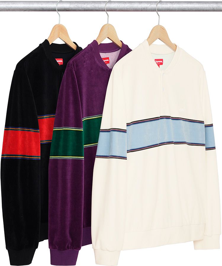 トップス L Supreme Velour Diagonal Logo L/S Top Fall/Winter 2017 Preview – Supreme