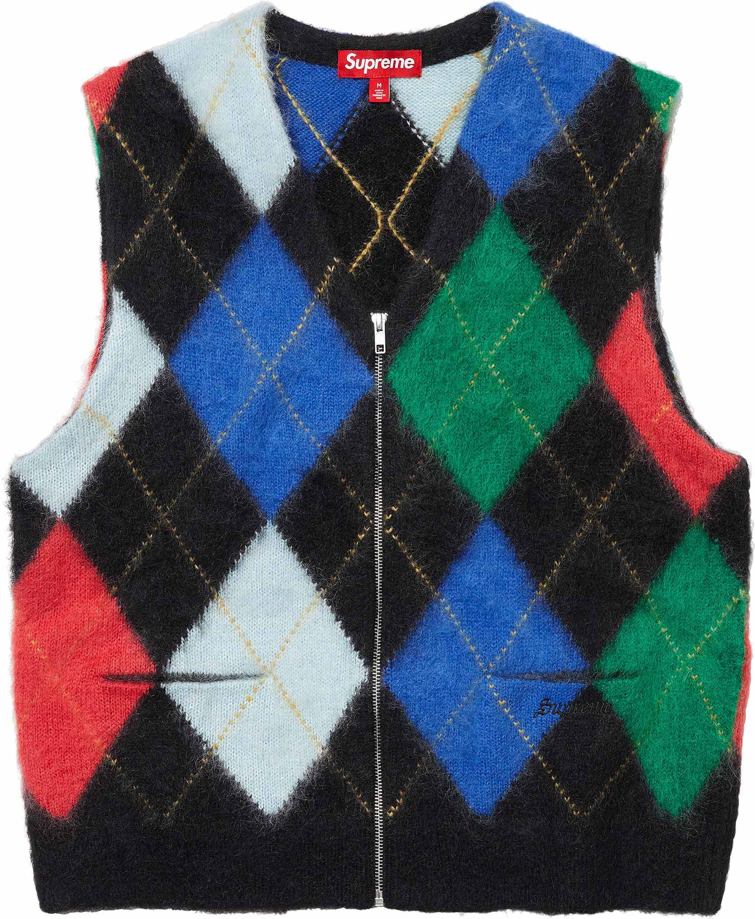 トップス Brushed Argyle Zip Up Vest supreme Spring/Summer 2024 Preview – Supreme