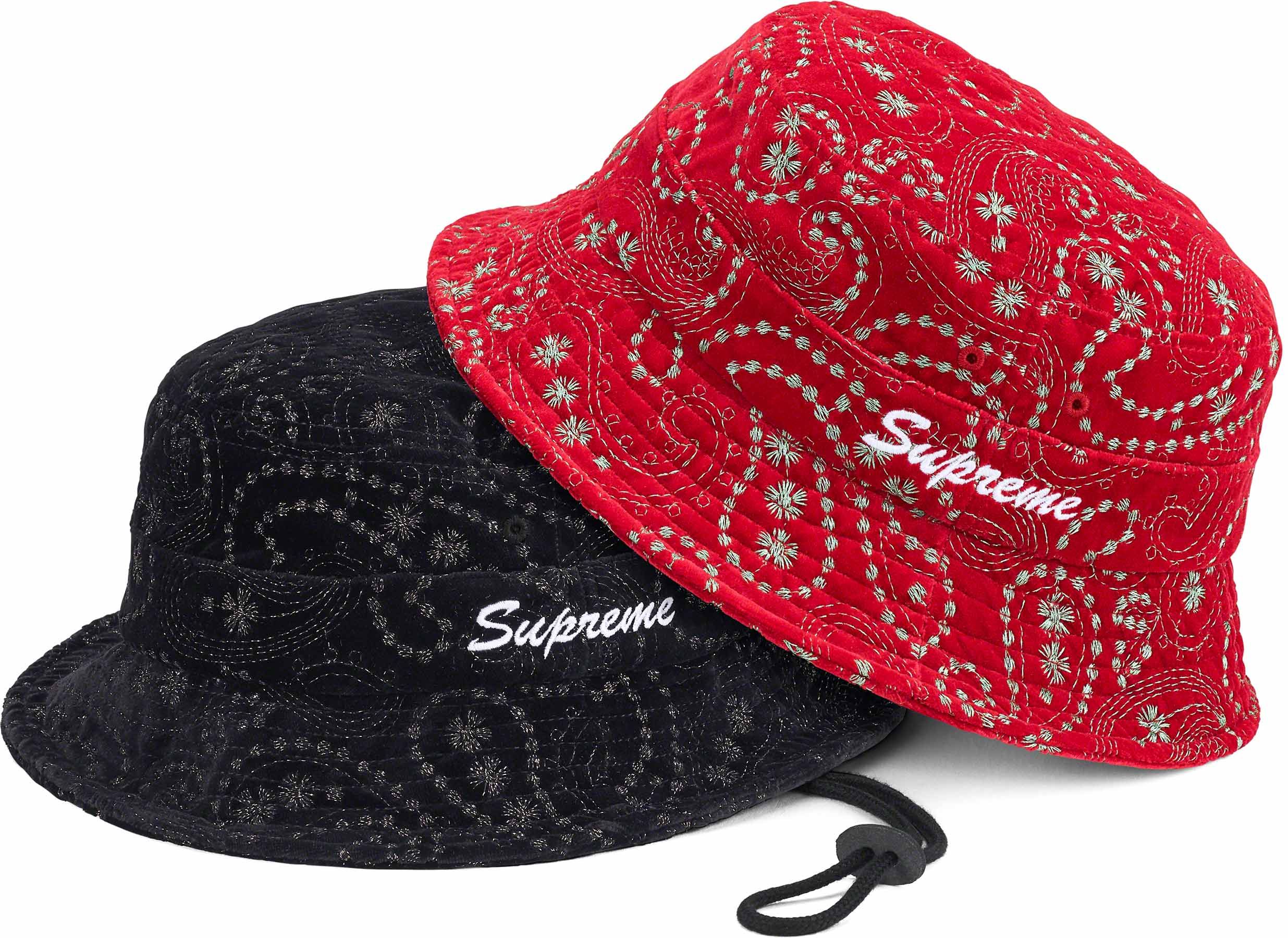 帽子 Supreme Velvet Paisley Boonie Black M/L Fall/Winter 2023 Preview – Supreme
