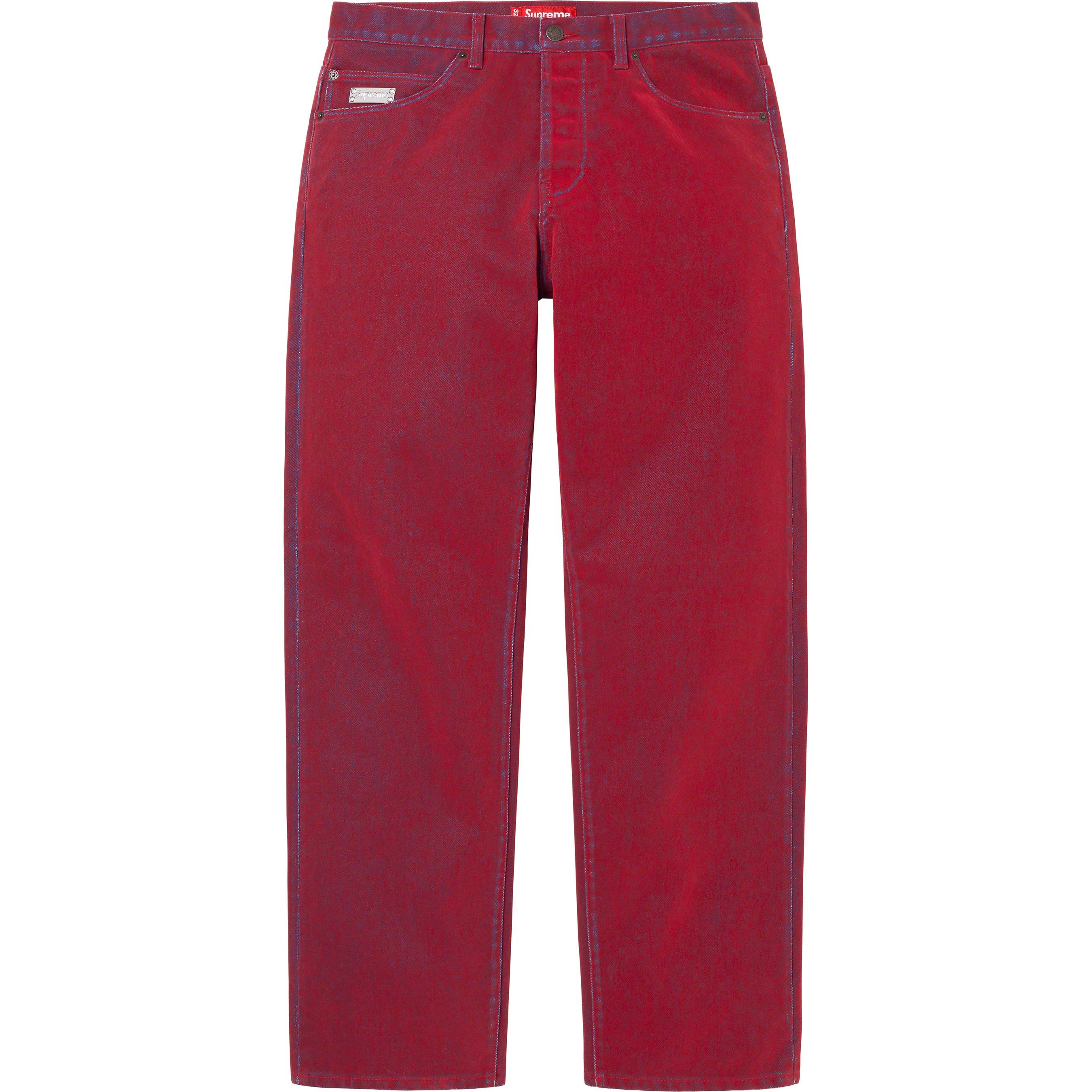 パンツ Supreme 23SS Flocked Regular Jean red Spring/Summer 2023 Preview – Supreme