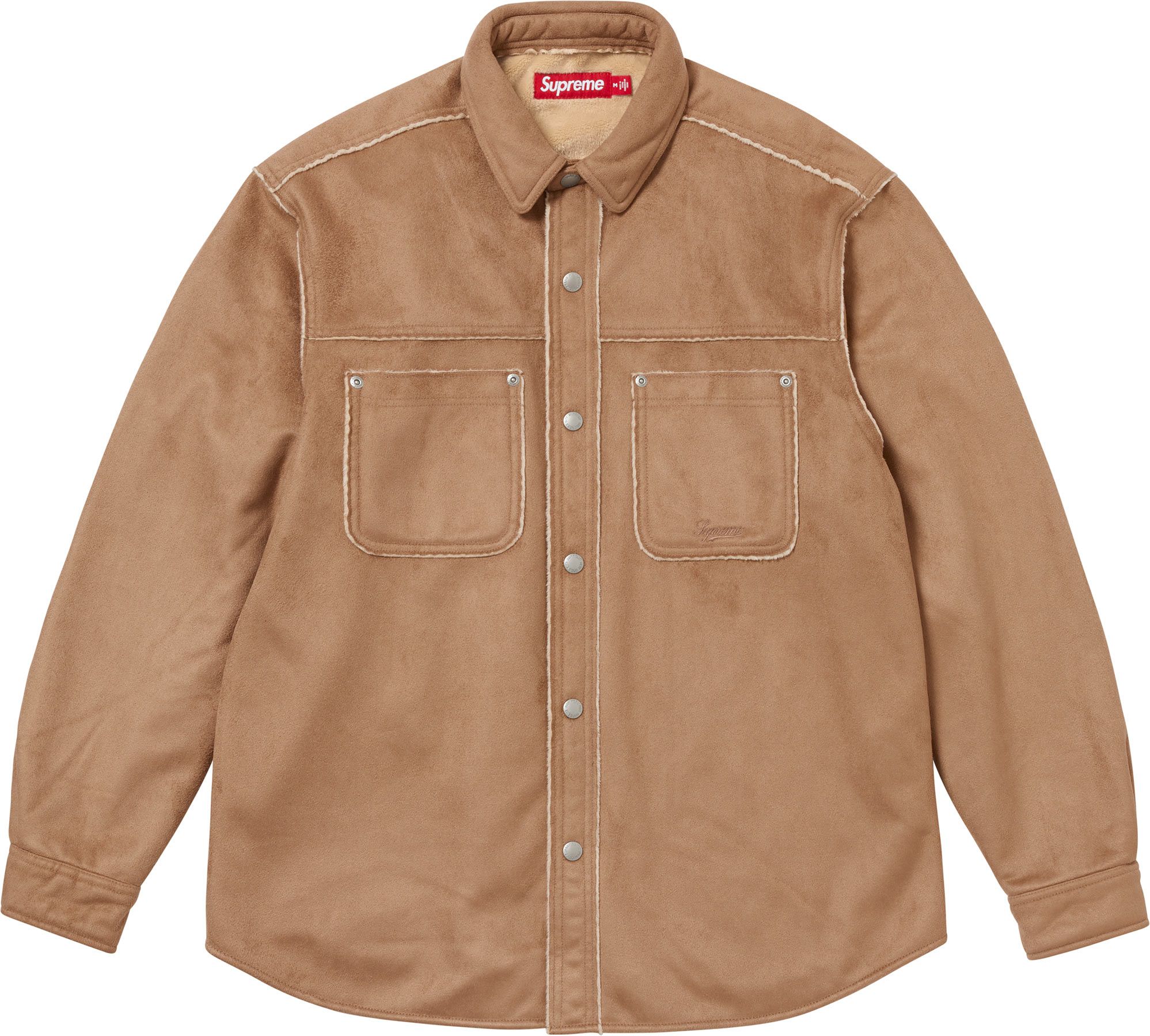 トップス Supreme faux suede snap shirt Tan Fall/Winter 2025 Preview – Supreme