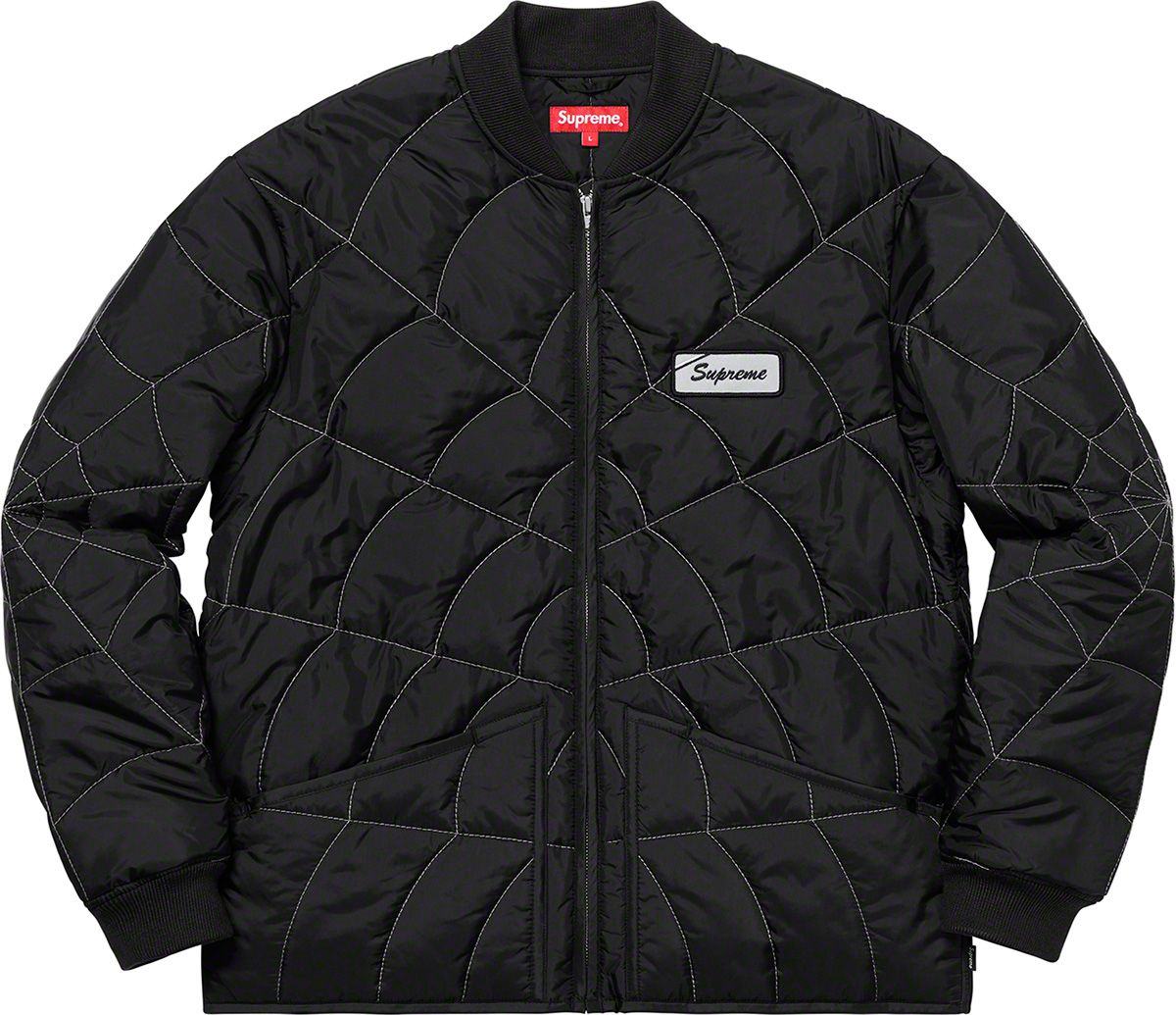 SUPREME Spider Web Quilted Jacket キムタク Spring/Summer 2019 Preview – Supreme
