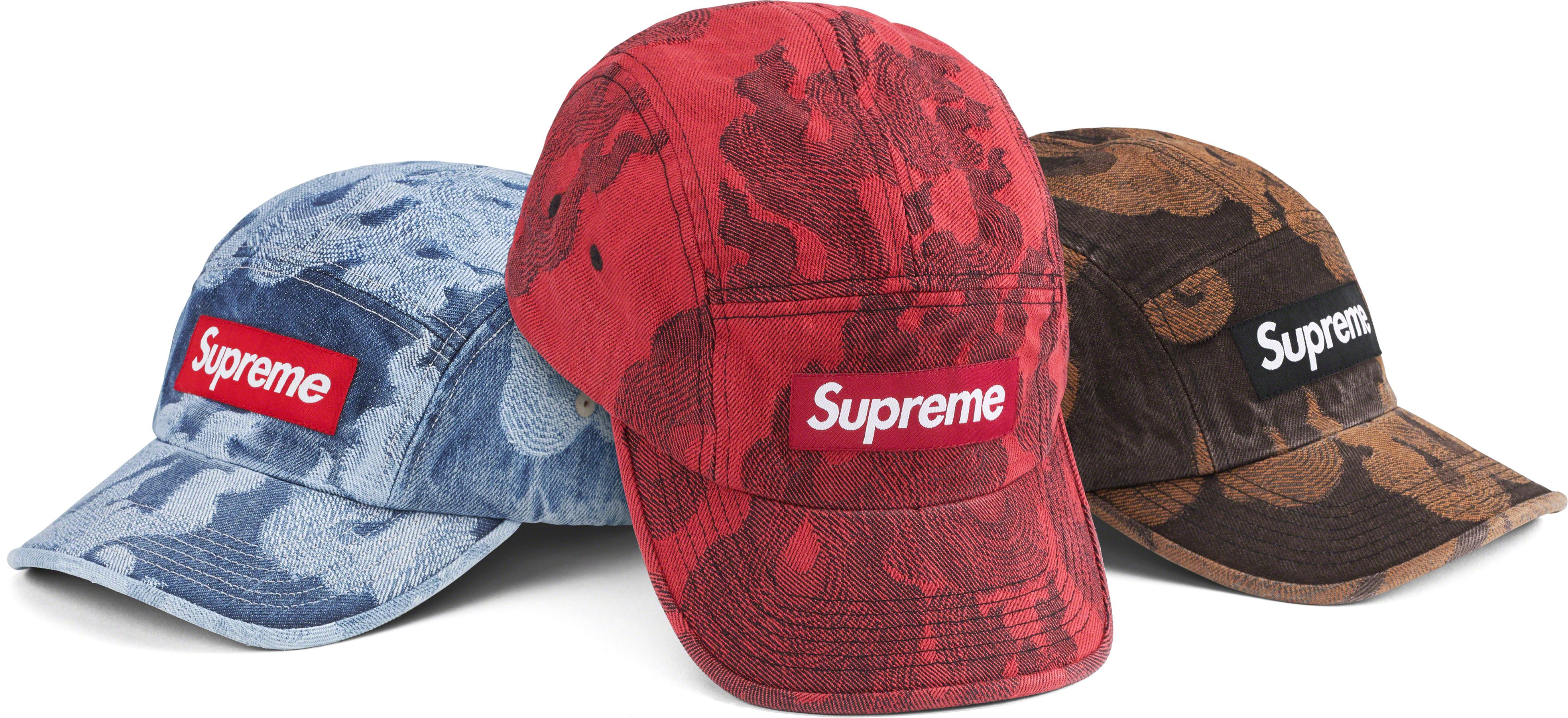 帽子 Supreme Flames Jacquard Denim Camp Cap Spring/Summer 2023 Preview – Supreme