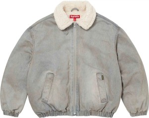 Faux Shearling Lined Bomber Jacket
