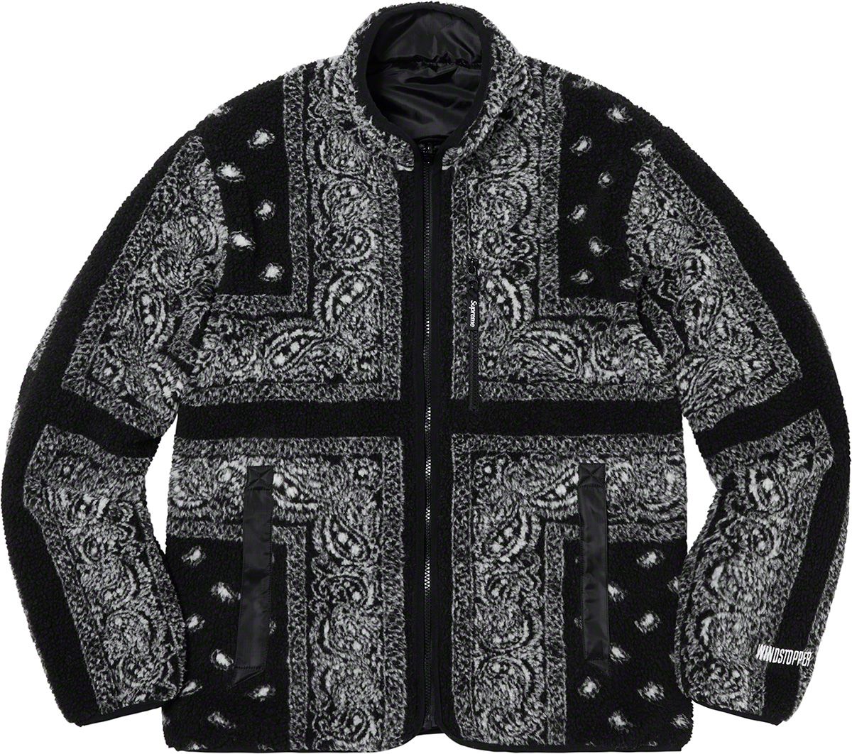 supreme reversible bandana fleece jacket-