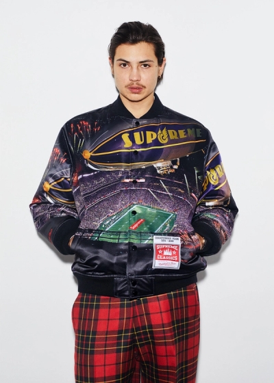 Supreme®/Mitchell &amp; Ness® Stadium Satin Varsity Jacket, Tartan Wool Suit Pant image 58