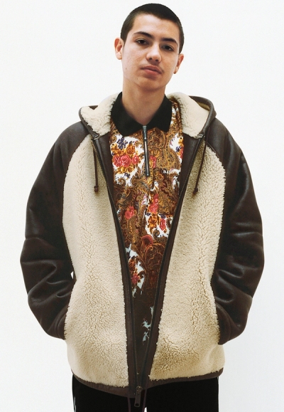 Reversed Shearling Hooded Jacket, Paisley L/S Polo, Piping Track Pant image 56