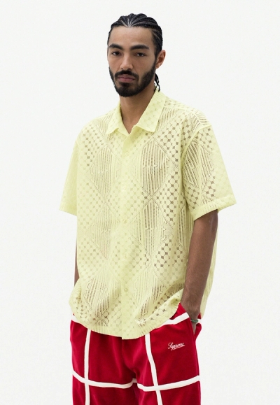 Lace S/S Shirt, Grid Taping Velour Pant image 18