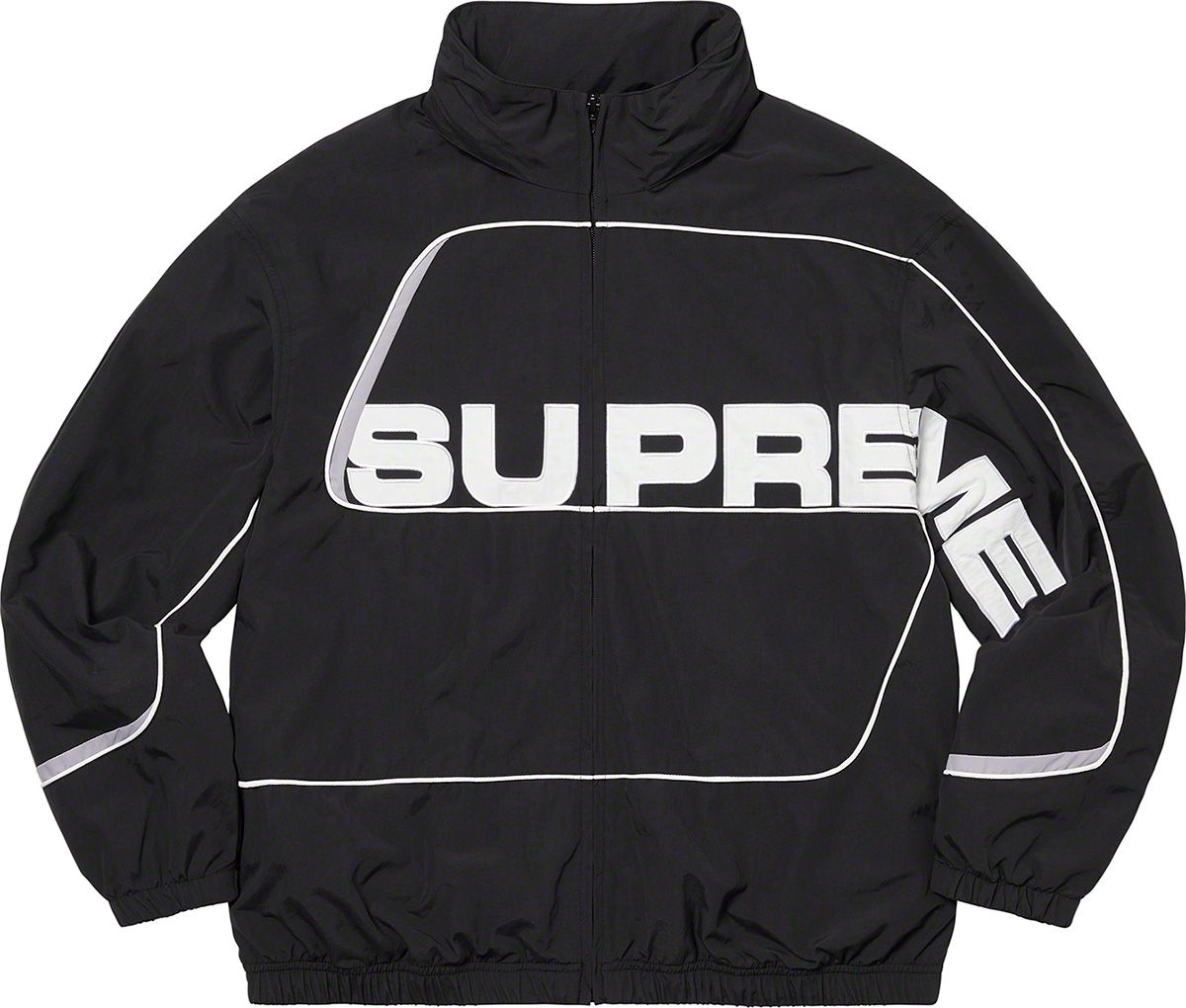 supreme paneled track jacket black