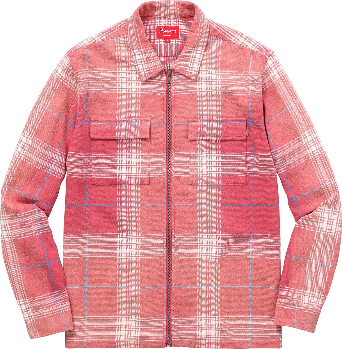 Faded Plaid Flannel Zip Up Shirt - Spring/Summer 2017 Preview