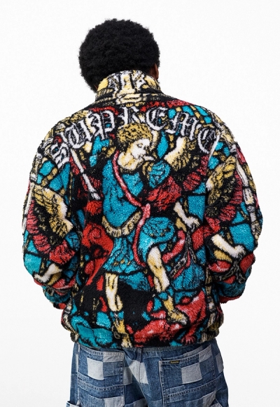 Saint Michael Fleece Jacket, Small Box Tee, Patched Denim Painter Pant image 62