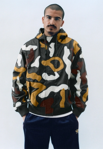 Camo Leather Hooded Jacket, Crown Track Pant image 30