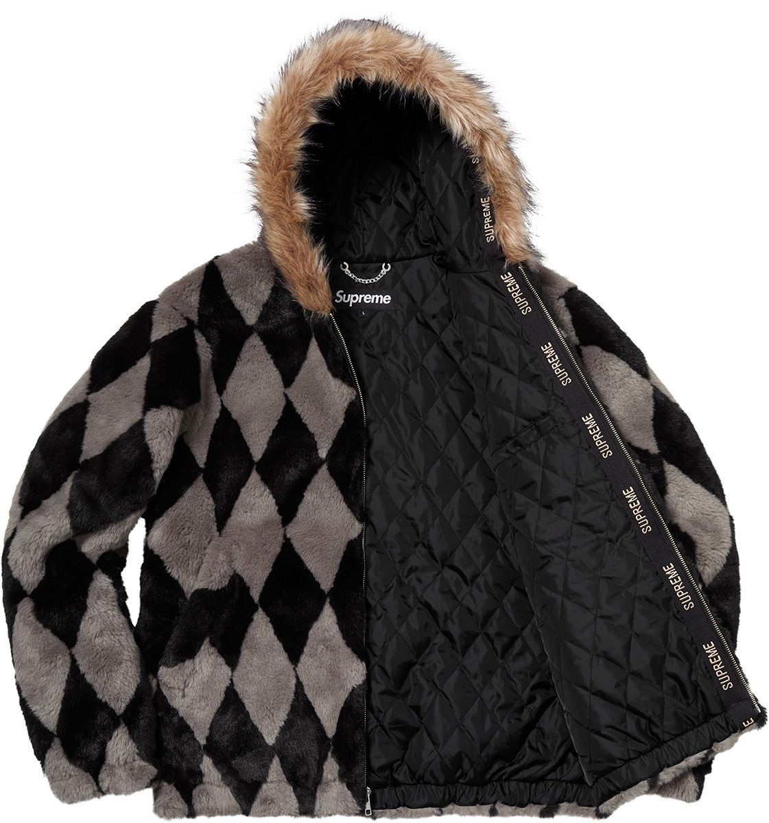 Diamond faux fur jacket supreme on sale