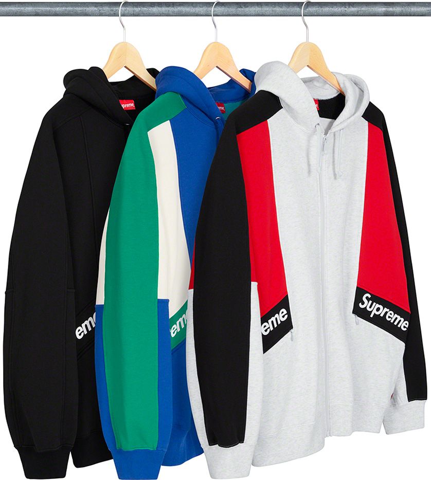 Color Blocked Zip Up Hooded Sweatshirt – Supreme