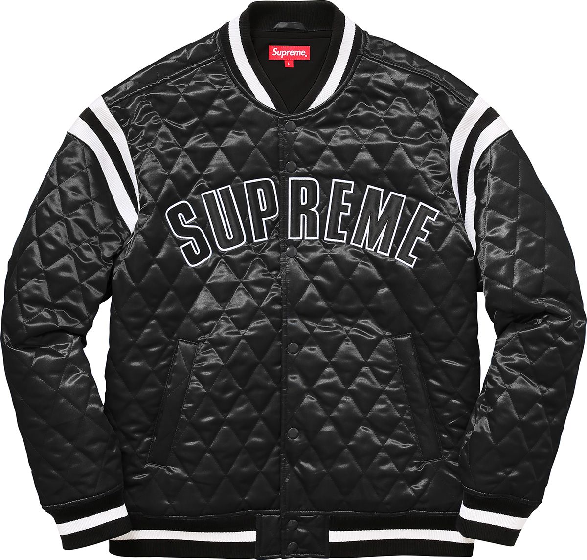 Quilted Satin Varsity Jacket – Supreme