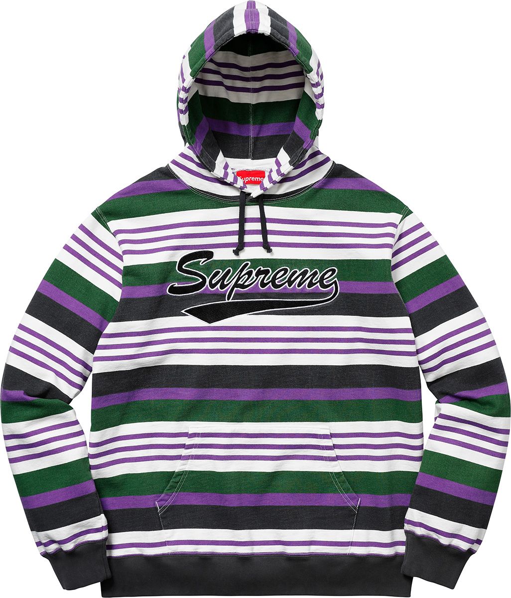 Supreme hotsell Striped Hoodie XL