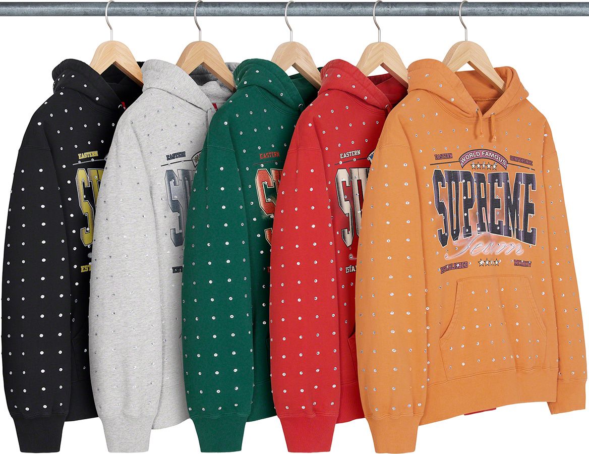 Supreme rhinestone hoodie on sale