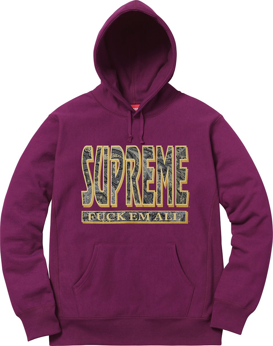 Paisley Fuck Em All Hooded Sweatshirt – Supreme