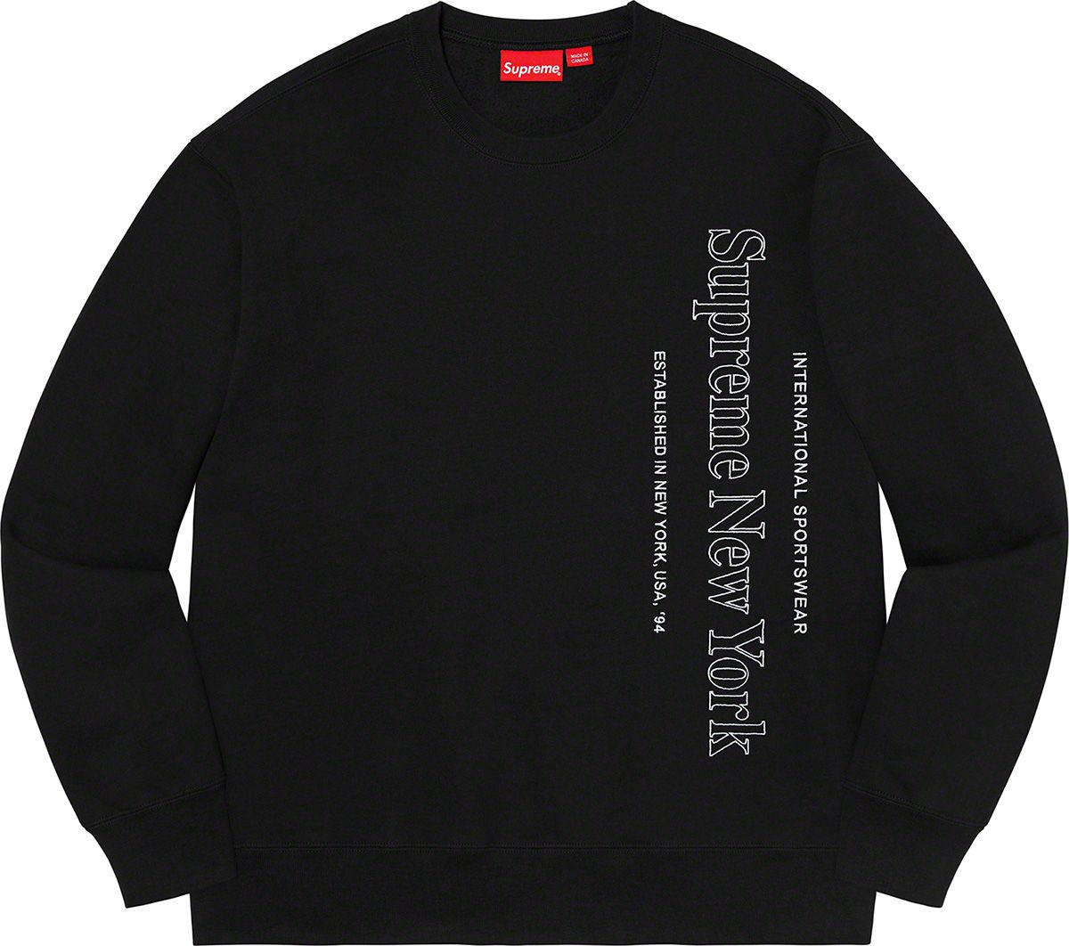 Supreme Side Logo Crewneck outlet Red Sweat Shirt Long Sleeve