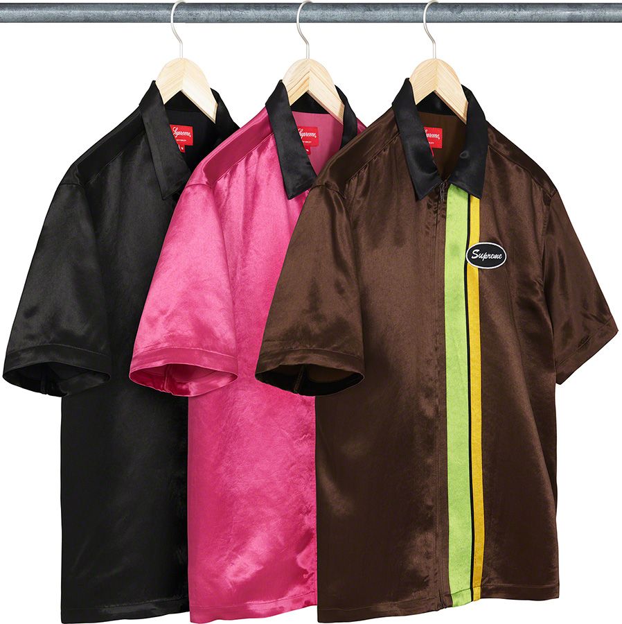 Satin Zip Up S/S Work Shirt – Supreme