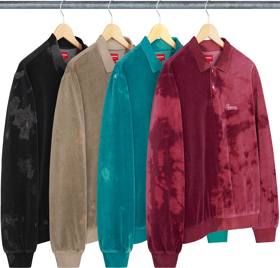 Bleached Velour L/S Polo – Supreme