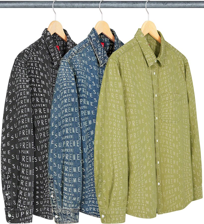 Warp Jacquard Logos Denim Shirt – Supreme