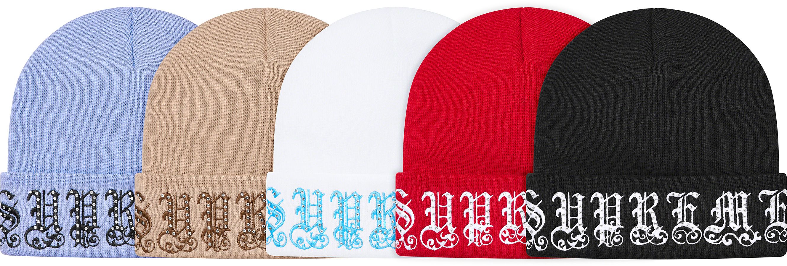 Shops Supreme Old English Rhinestone Beanie