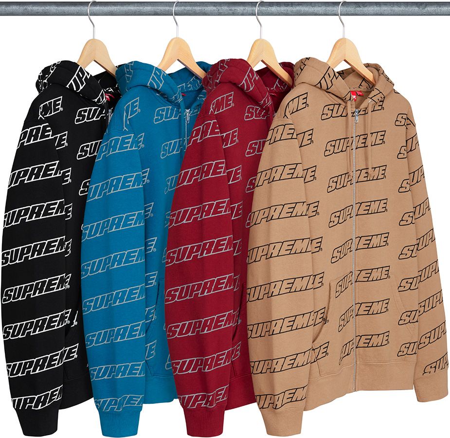 Repeat Zip Up Hooded Sweatshirt – Supreme