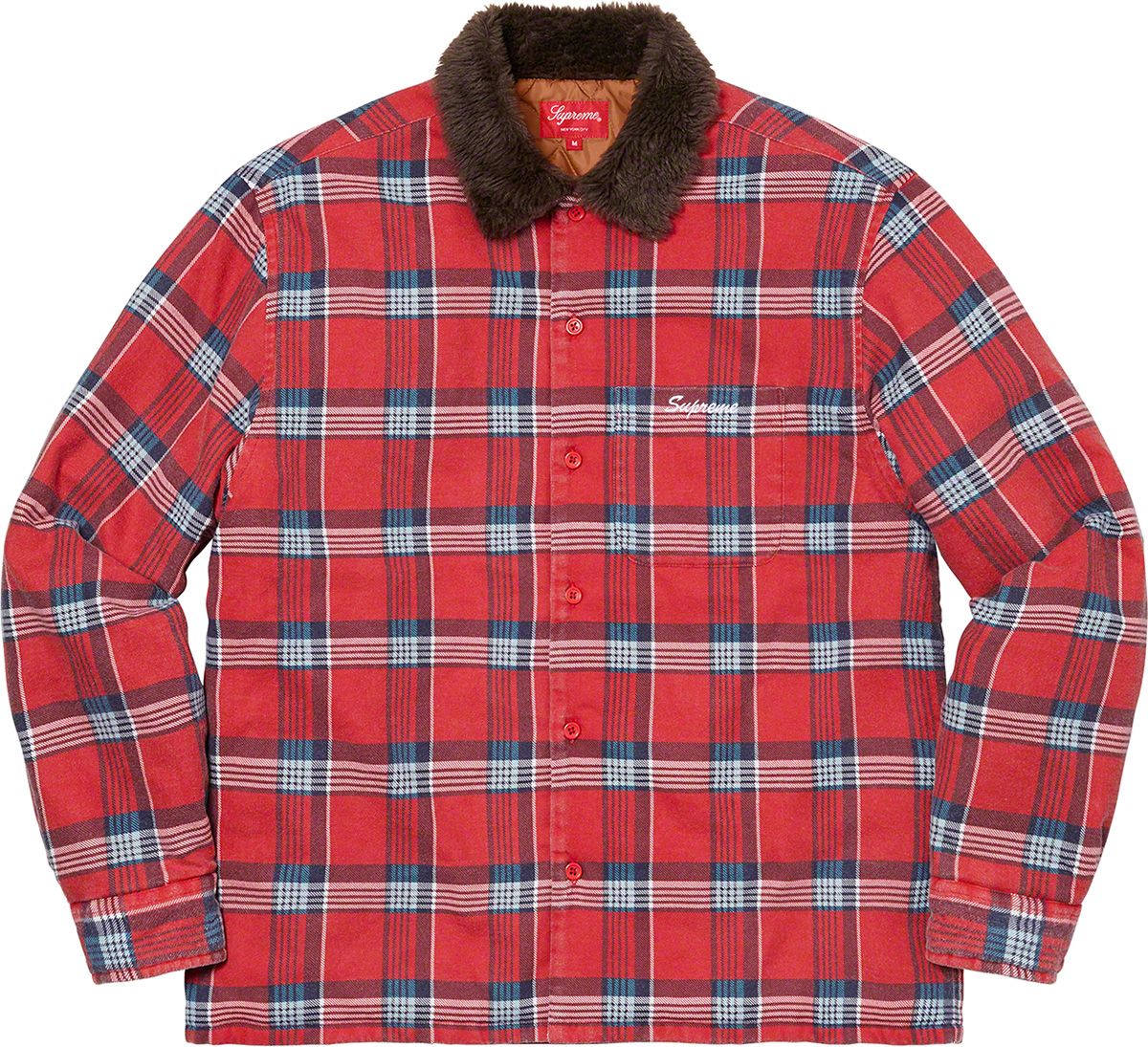 Faux Fur Collar Flannel Shirt – Supreme