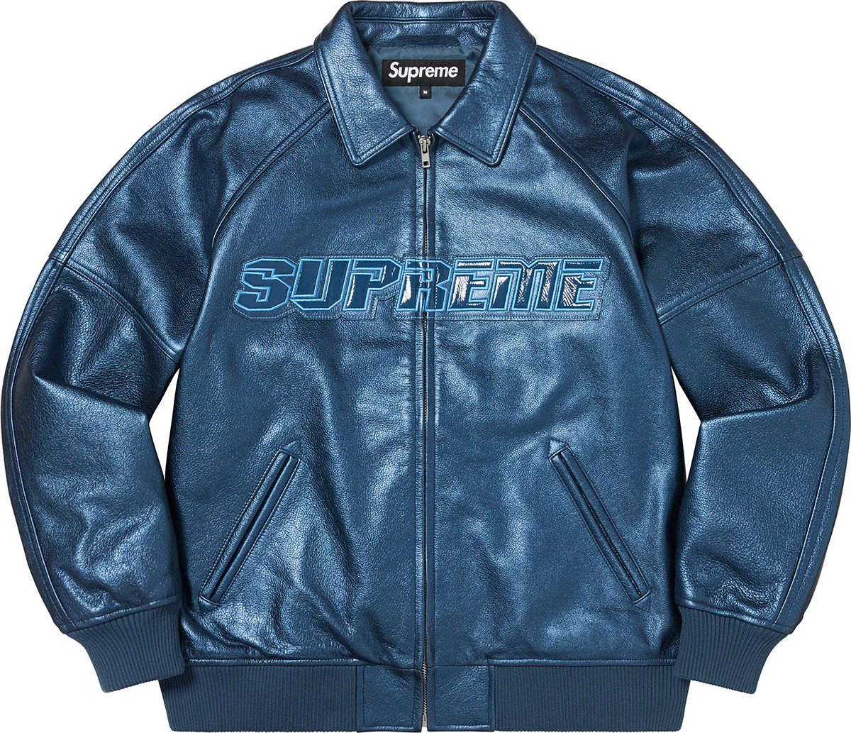 Silver Surfer Leather Varsity Jacket – Supreme