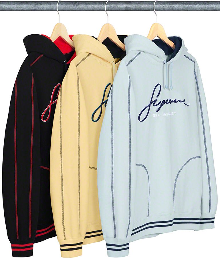 Contrast Embroidered Hooded Sweatshirt – Supreme