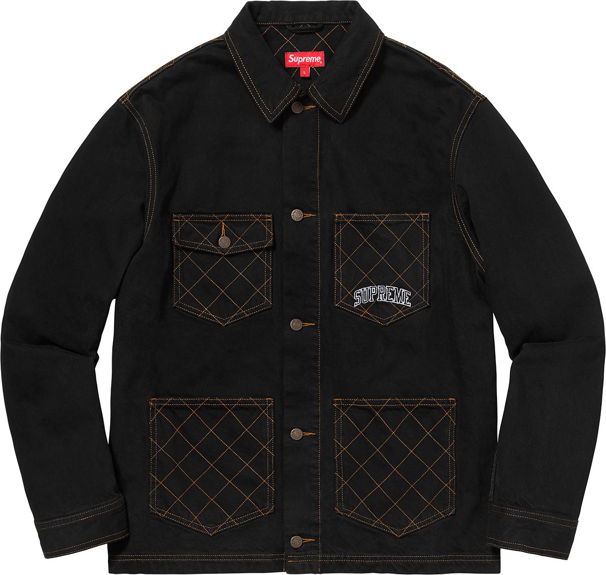 Supreme diamond stitch denim shops chore coat