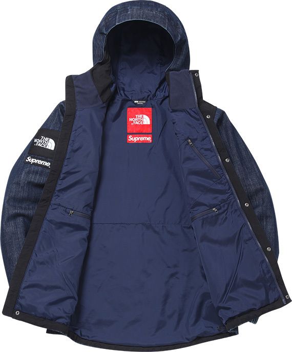 Supreme the north face denim dot shot jacket online