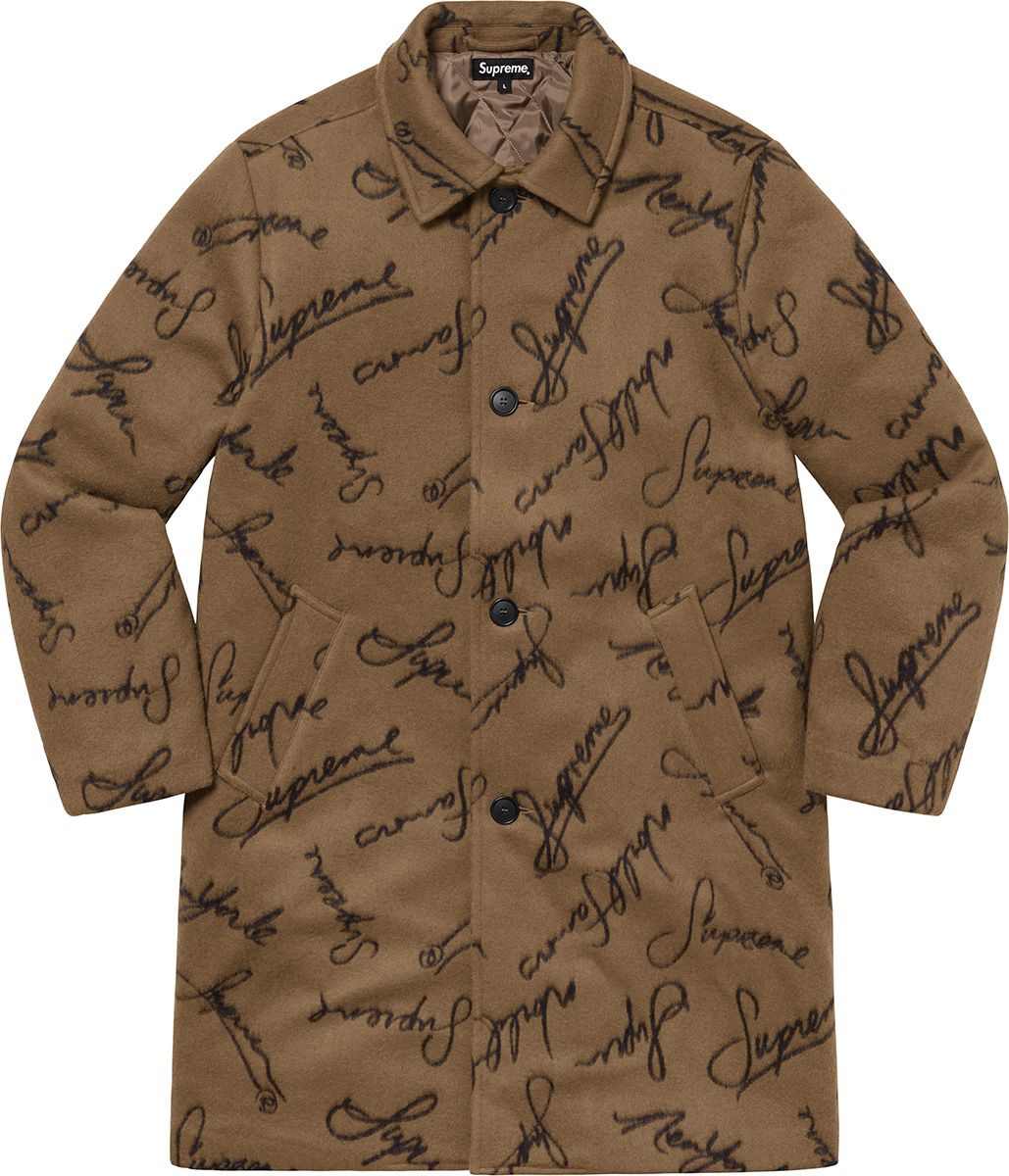 Script Logos Wool Overcoat – Supreme