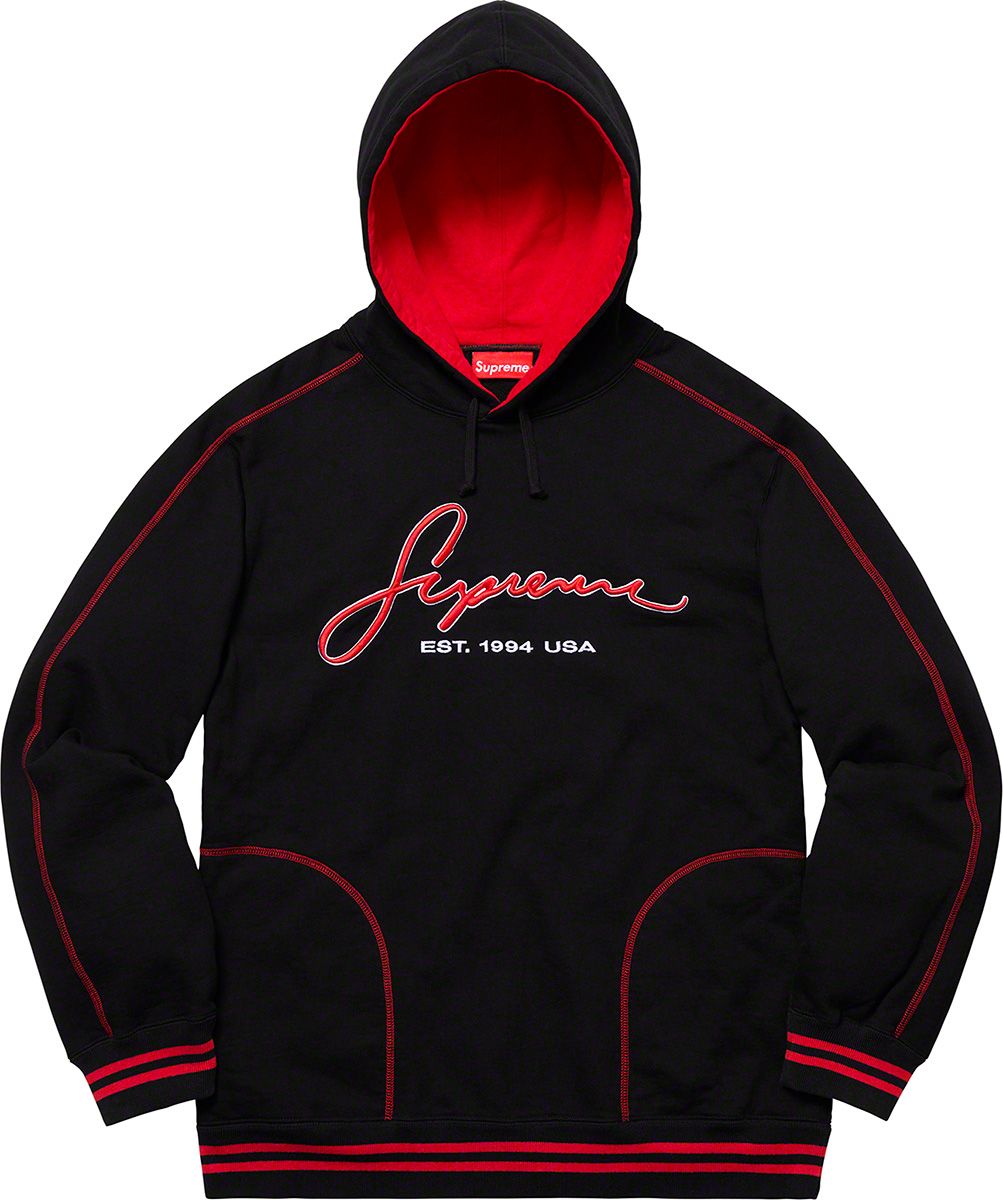 Contrast Embroidered Hooded Sweatshirt – Supreme