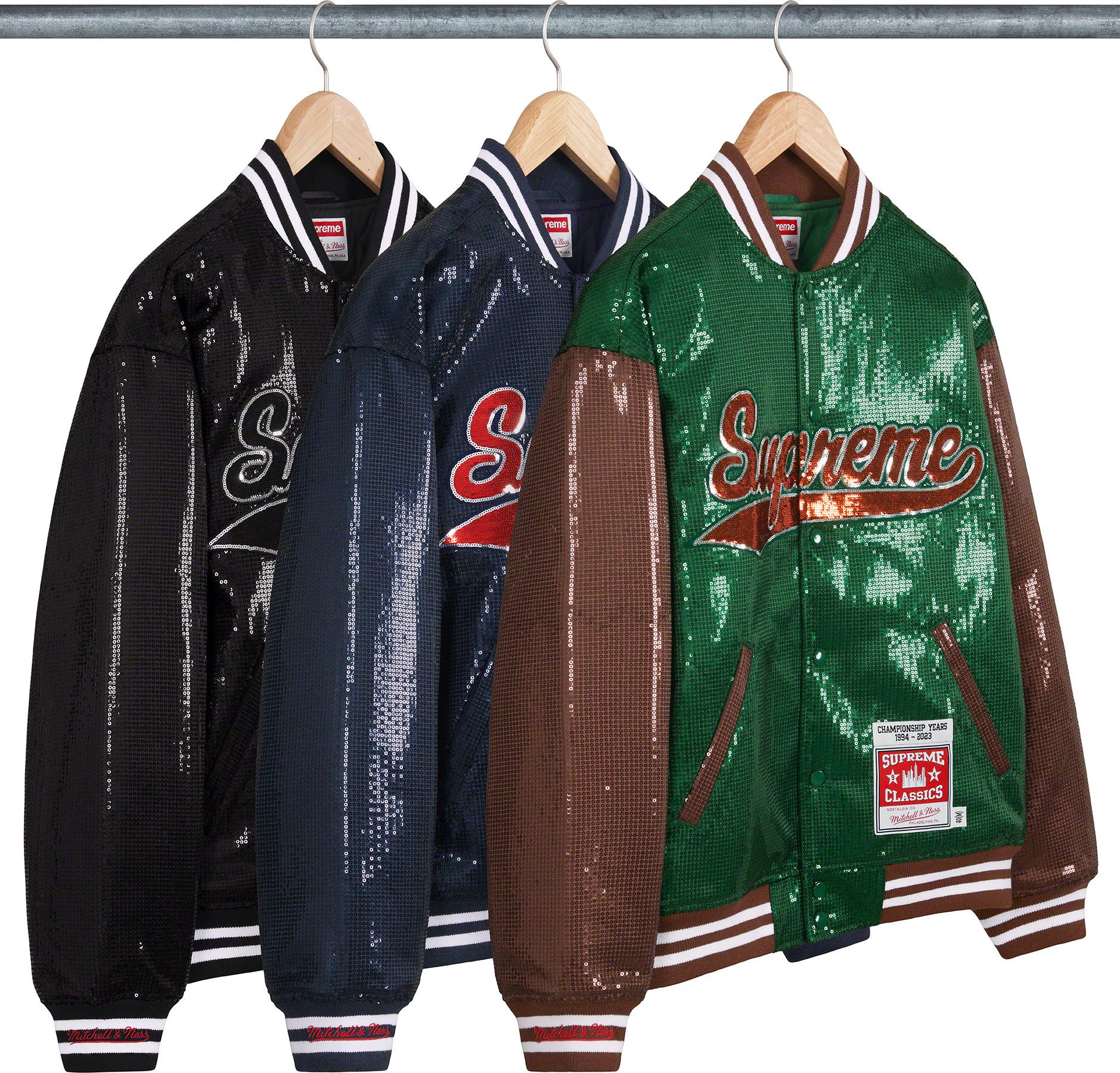 Supreme®/Mitchell & Ness® Sequin Varsity Jacket – Supreme