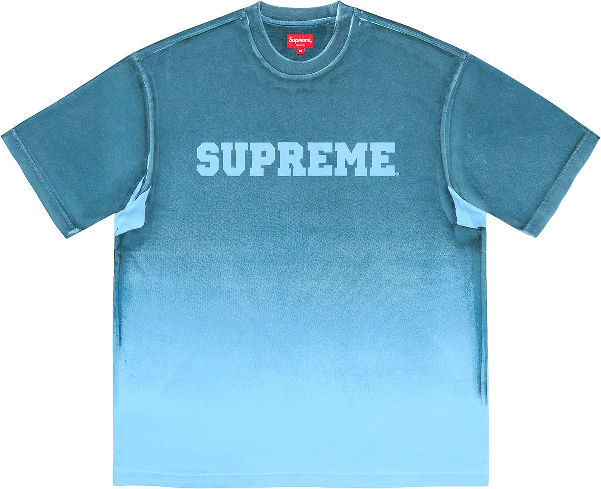 Supreme◇18SS/Gradient Arc Top/Tシャツ/M/コットン/BLK/ブラック/黒/プリント｜ファッション