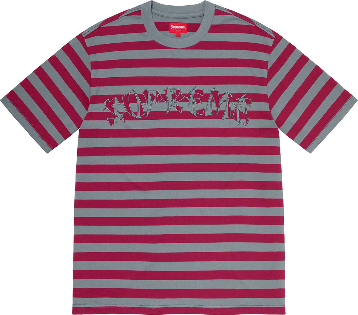 Stripe Appliqué S/S Top – Supreme