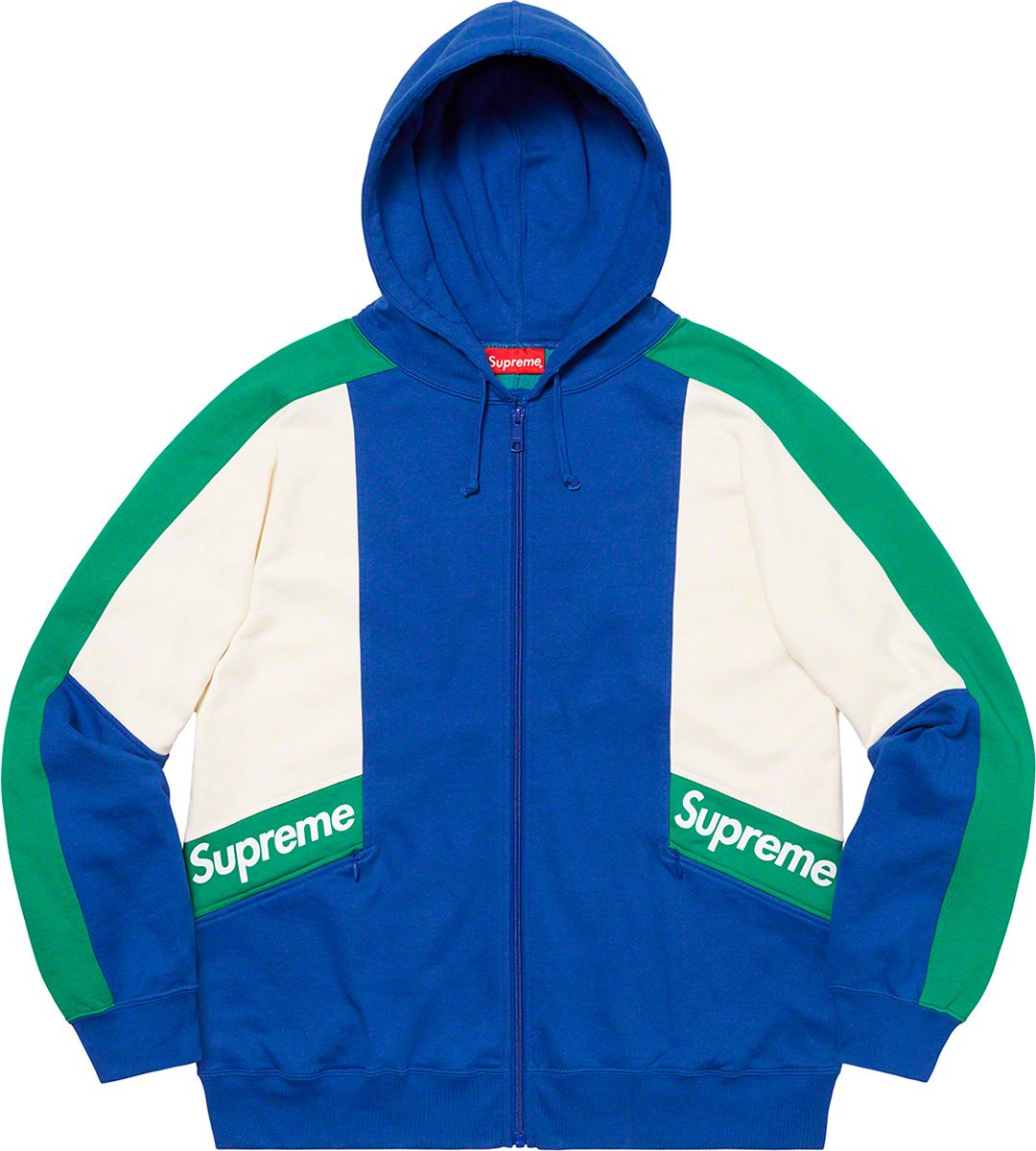 Color Blocked Zip Up Hooded Sweatshirt Supreme