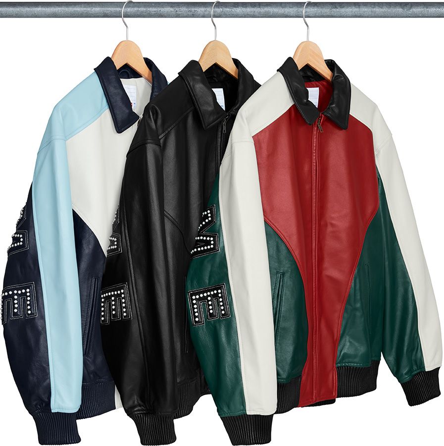 Studded Arc Logo Leather Jacket – Supreme