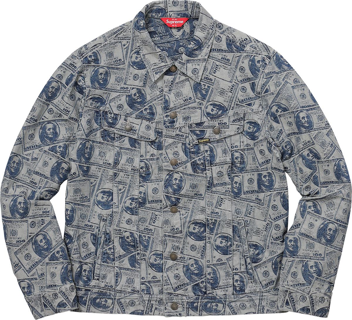 100 Dollar Bill Trucker Jacket – Supreme