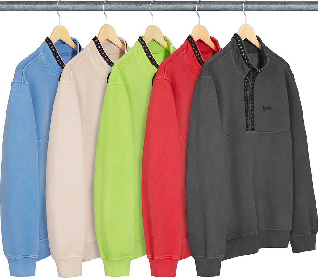 Supreme overdyed half zip sweatshirt deals