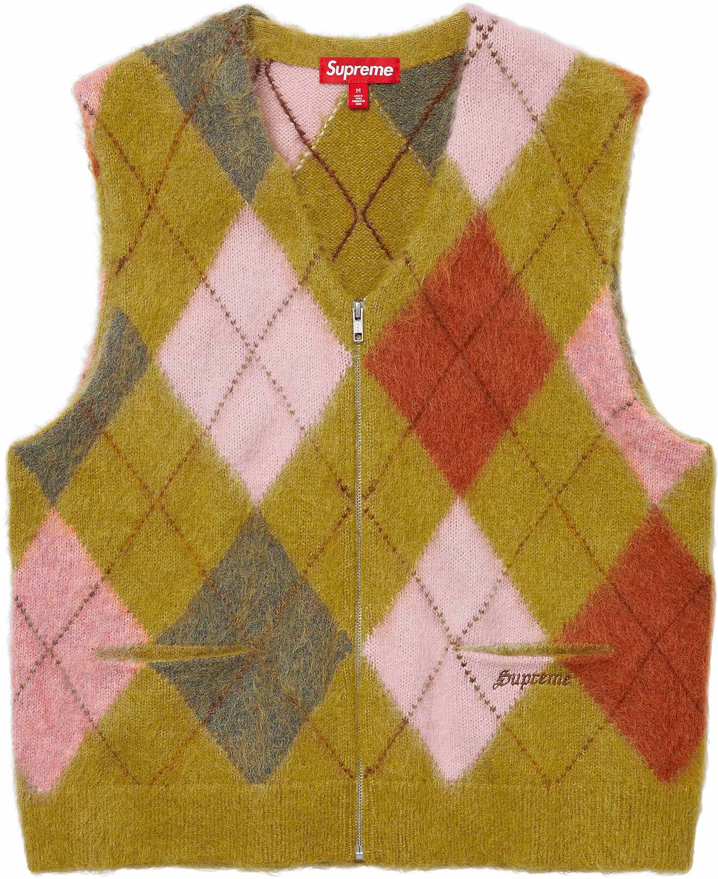 Brushed Argyle Zip Up Vest – Supreme