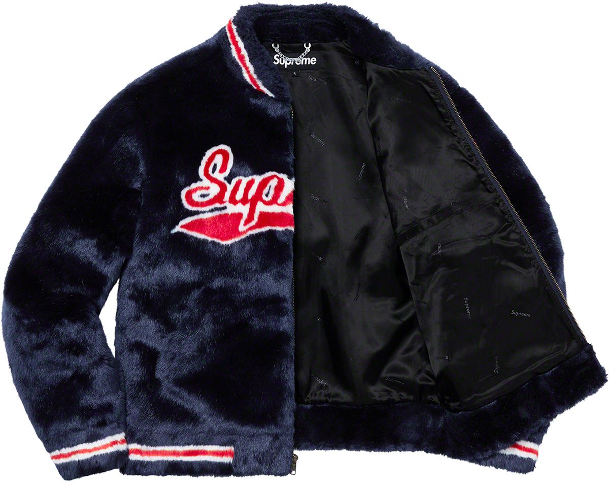 Faux Fur Varsity Jacket – Supreme