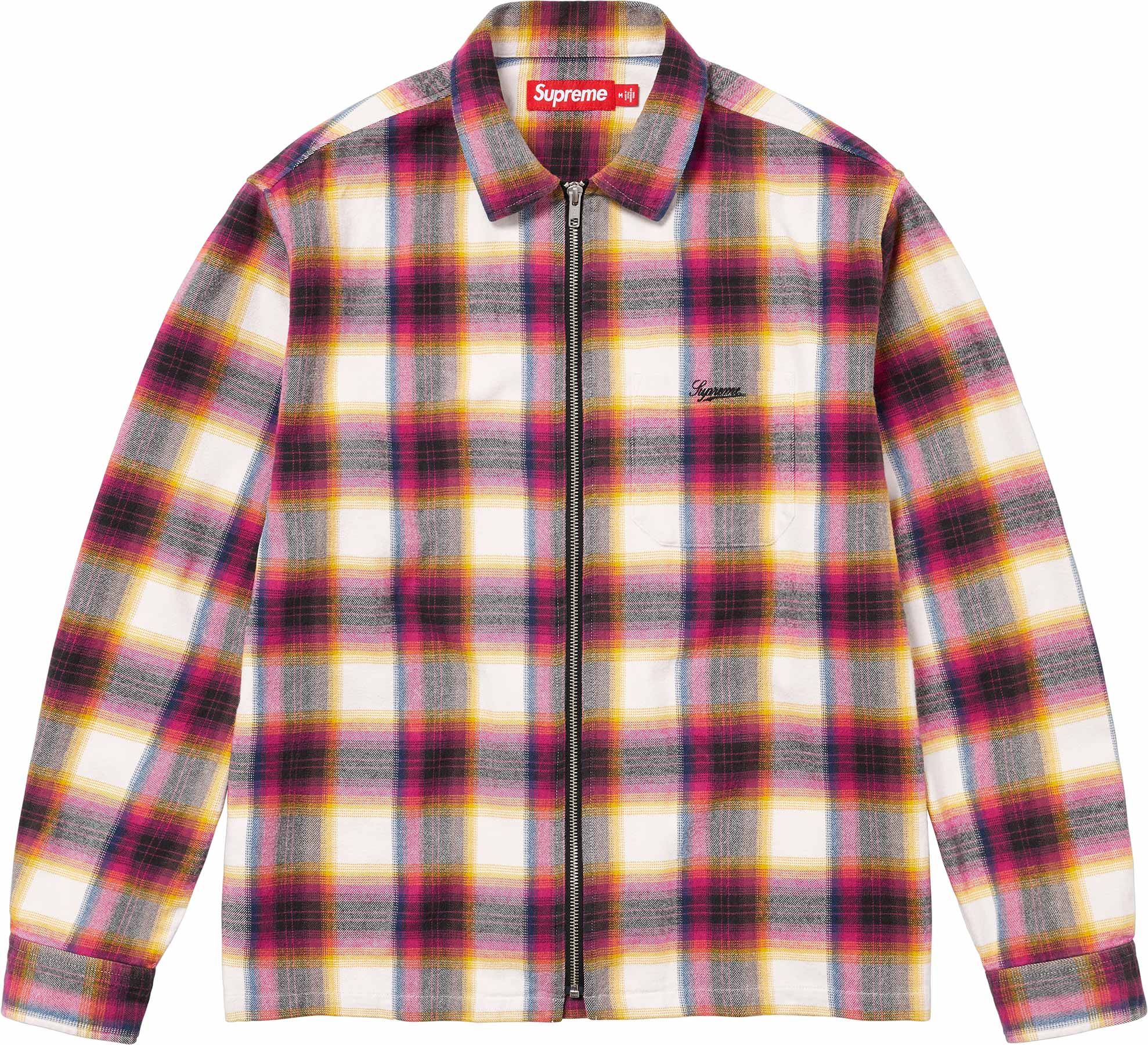 Shadow Plaid Flannel Zip Up Shirt – Supreme