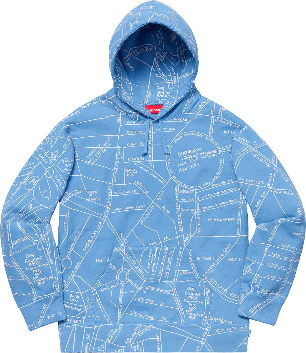 Gonz Embroidered Map Hooded Sweatshirt – Supreme