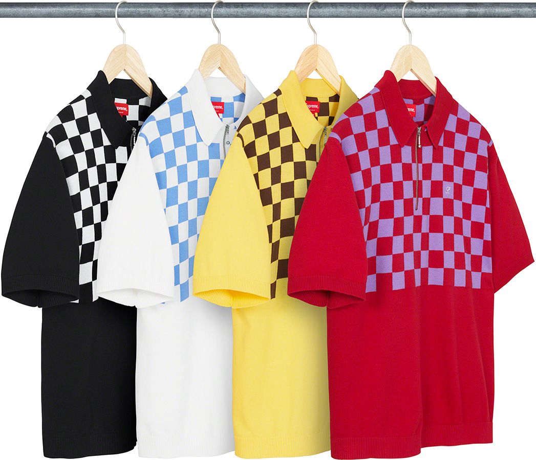 Checkerboard Zip Polo – Supreme