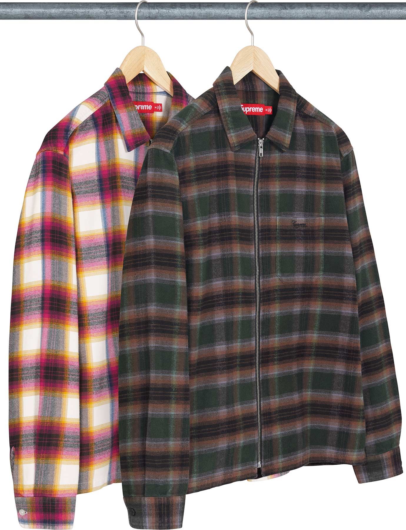 Shadow Plaid Flannel Zip Up Shirt – Supreme