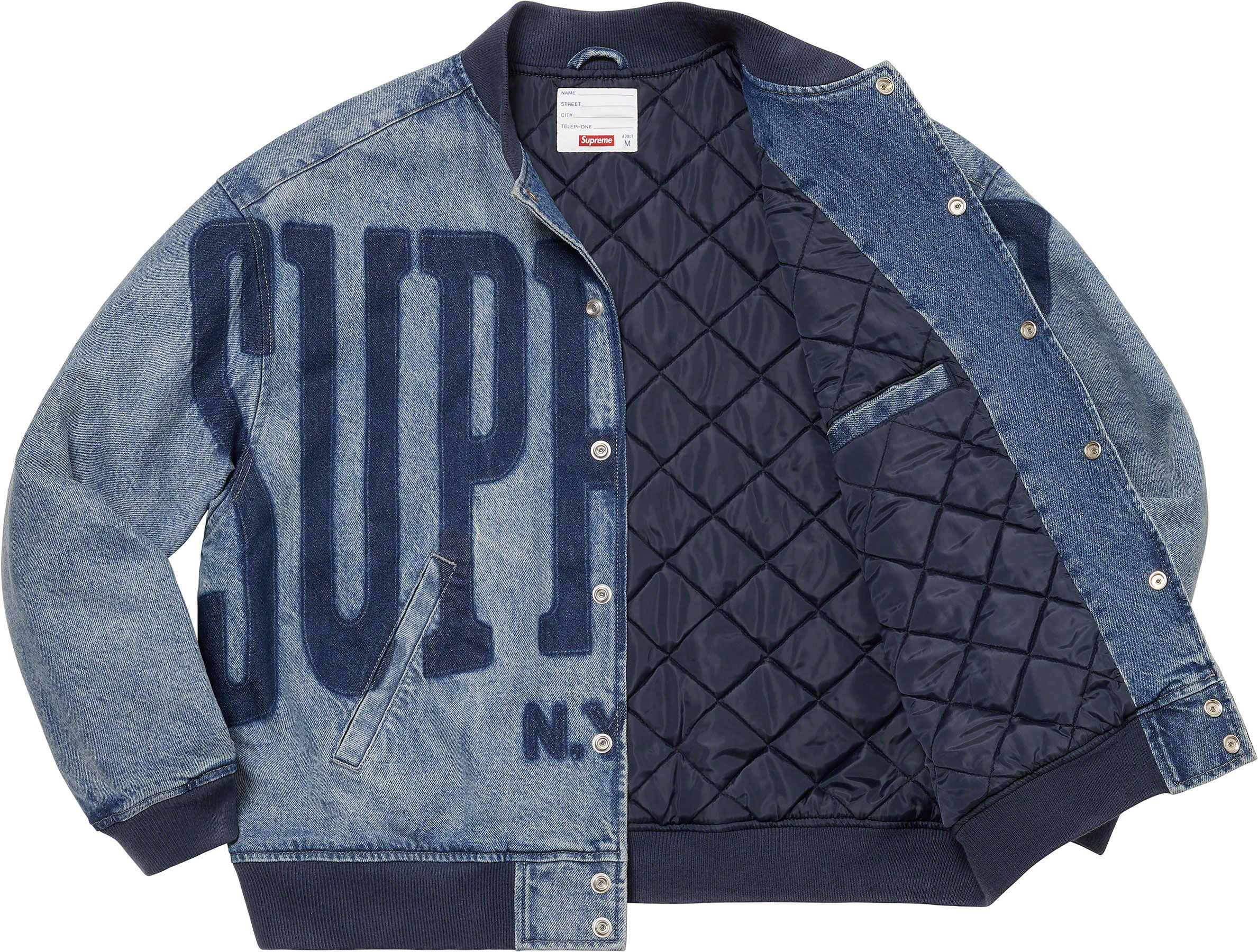 Washed Knockout Denim Varsity Jacket – Supreme